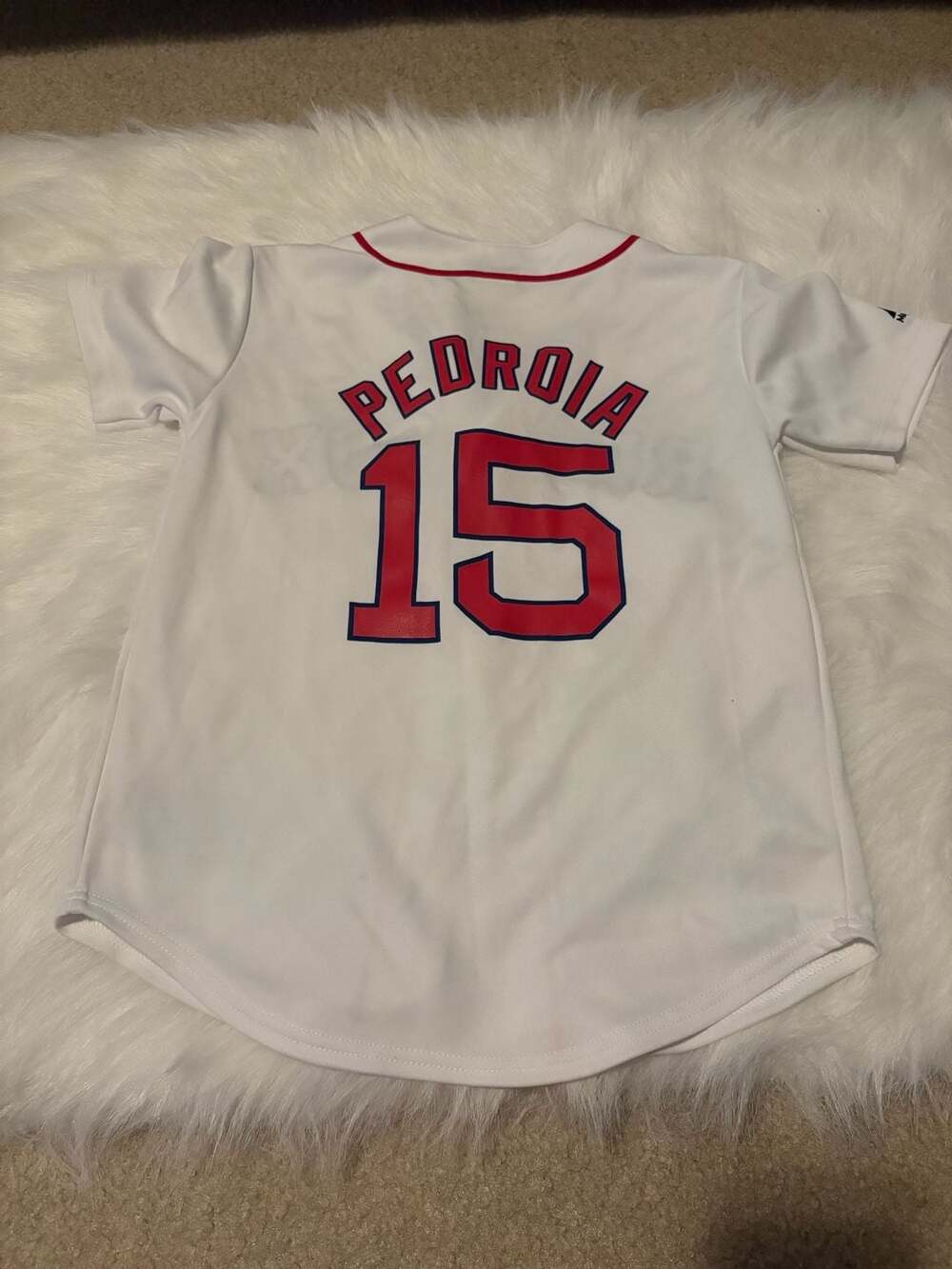 Majestic Boston Red Sox Dustin Pedroia #15 Youth Baseball Jersey Size Medium (10